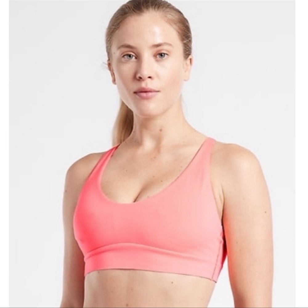 Athleta Coral Pink Scoop Sports Bra